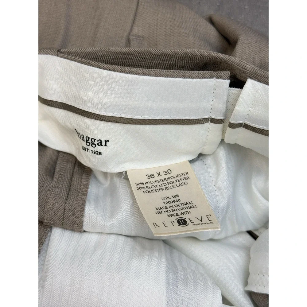 Haggar Expandable Waistband‎ Dress Pants Men's 36X30 Repreve Flat Front Classic